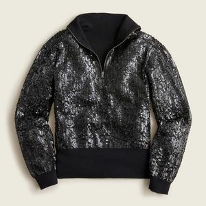 NWT Sequin Zip-Up Sweater